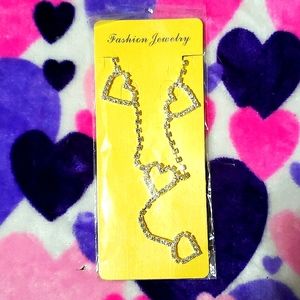 NWT,UNOPENED, FACTORY SEALED. Silver Rhinestone Hearts Fashion Body Jewelry